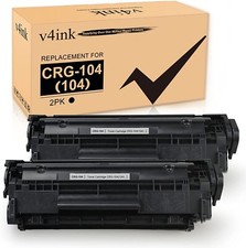 V4INK 2 Black 104 FX9 FX10 Toner Cartridge For Canon 104 ImageClass MF4350D D420