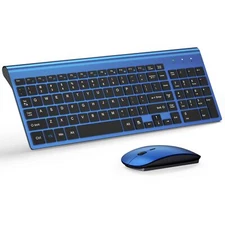 TopMate Wireless Keyboard and Mouse Ultra Slim Combo 2.4G Silent Compact USB ...