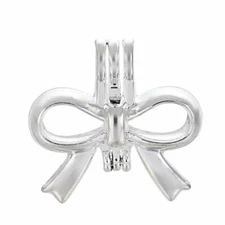 Silver Oyster Pearl cage Charm pendant - Various Misc Shapes NEW