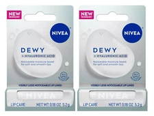 NIVEA Hyaluronic Dewy Lip Care Stick - 0.18oz 2 Pack