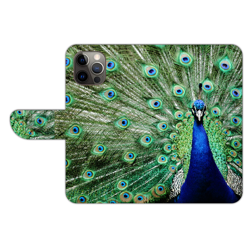 Handy Schutzhülle Tasche mit Pfau Foto Namendruck für iPhone 13 Pro Max - Bild 1 von 12