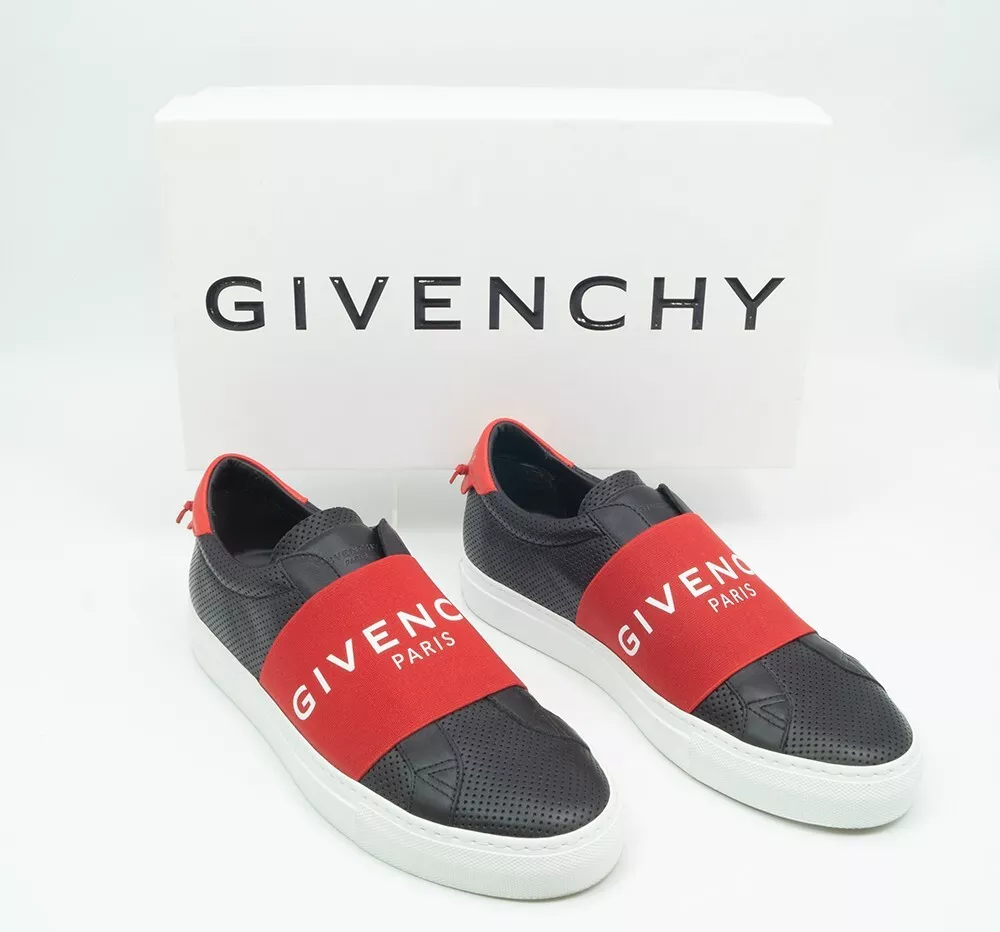 Givenchy - Urban Street Leather Elastic Slip On Black Red Sneaker Size 40EU 7US Givenchy - Urban Street Leather Elastic Slip On Black Red Sneaker Size 40EU 7US