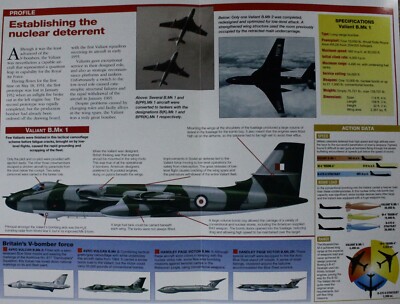 Vickers Valiant Picture Brochure Pamphlet Out of Print Aircraft Spec Sheet    