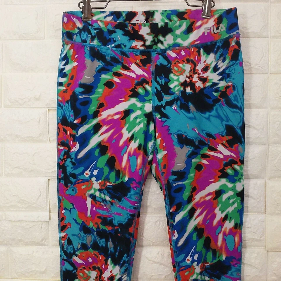 Fila Leggings Deportivos para Correr Para Mujer Talla-S Brillante Psicodélico Rendimiento Atleta Foto 3 de 4