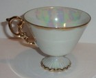 December Poinsettia Flower of the Month Footed Cup & Saucer w Gold Trim — photo 5