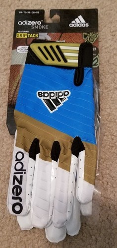 ADIDAS ADIZERO SMOKE NCAA UCLA BRUINS ISSUED RECEIVER FOOTBALL GLOVES, L219Z,NWT - Picture 2 of 2