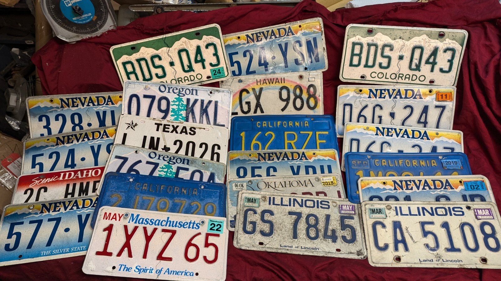 LOT of 22 Mixed U.S. States License Plates Arts & Crafts Wall Art Garage Plate