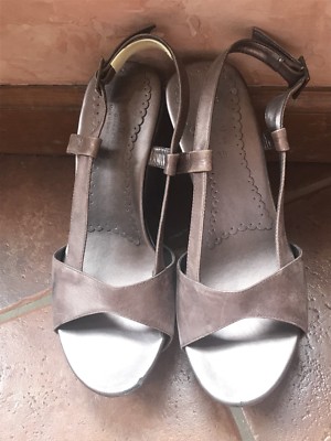 Kaju KAJU A. G. Sandals Platform Wedge Metallic Copper Leather 4  Heels Size 39
