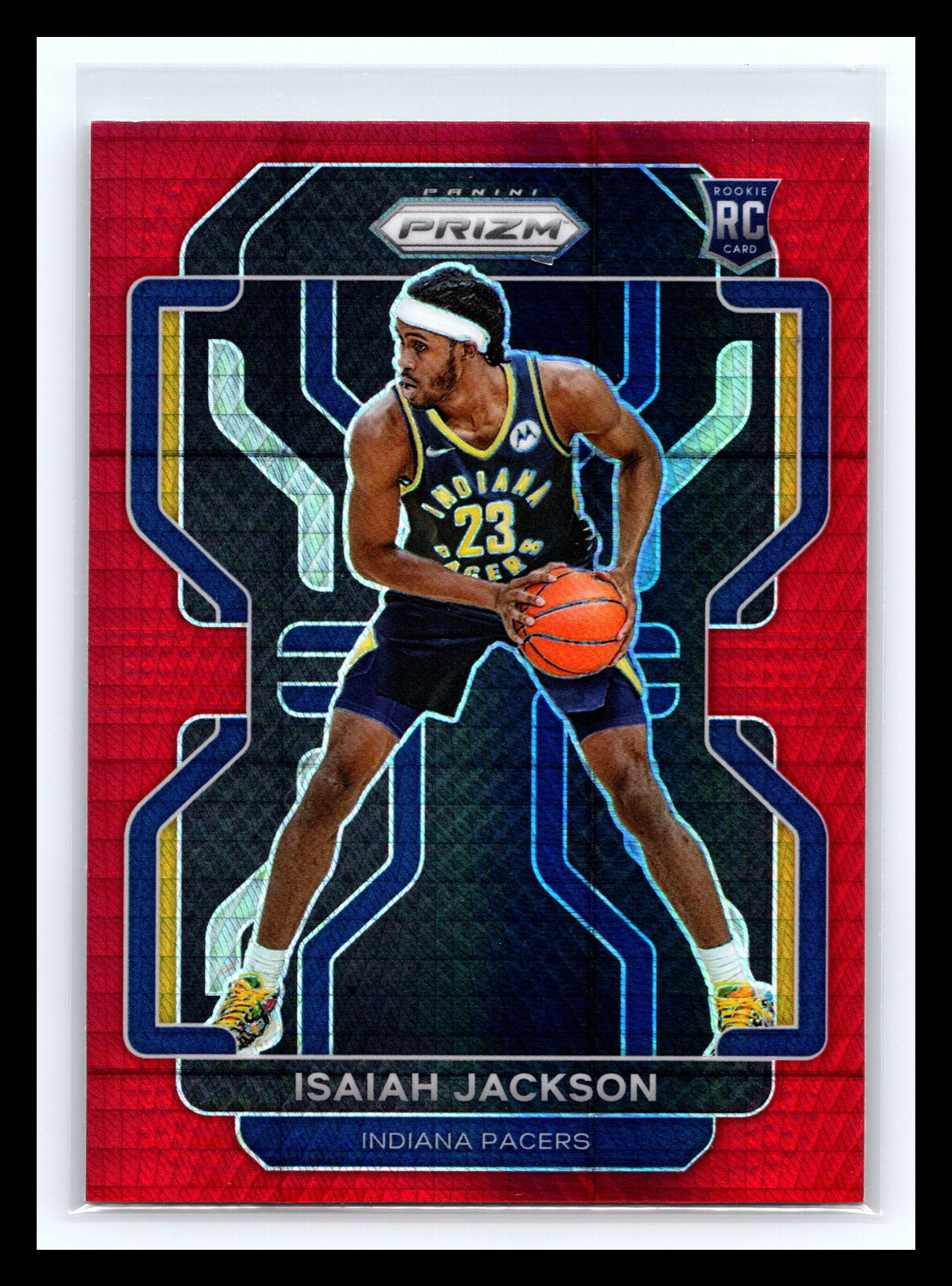 💥 ISAIAH JACKSON 2021-22 PRIZM RED HYPER HOLO REFRACTOR 50 PRINTED SSP RC # 309