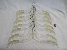 Antique MCM Clothes Hangers Plastic Adjustable Clips Rubber Ends Rare Lot of 8