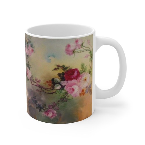 Taza de cerámica blanca Victorian Roses - Imagen 3 de 10