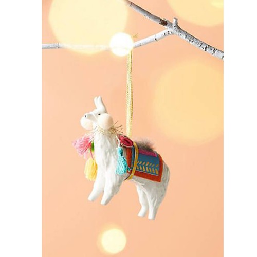 Anthropologie Lama Adornato Animale Ornamento BirdCanFox Decorazione Albero di Natale - Foto 13 di 13