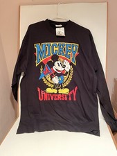 Vintage Disney  Co Mickey Mouse University Black Colorful T-Shirt With Tags XL