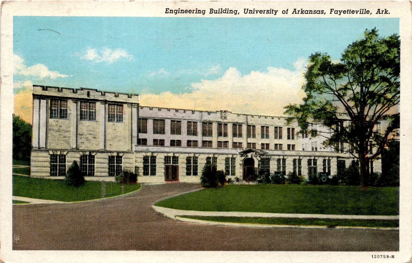University of Arkansas, Fayetteville, Engineering Building Postcard