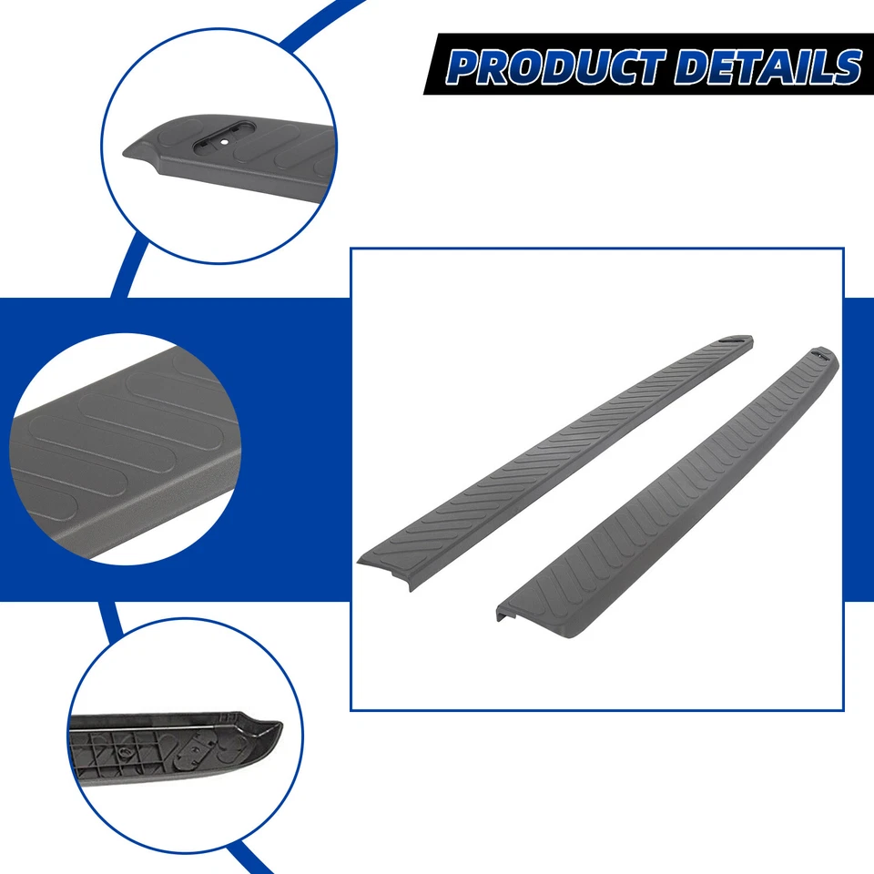 For Honda Ridgeline Crew Cab Improved Bed Rail Cap Molding Set 06-14 Caps Black Foto 2 de 4