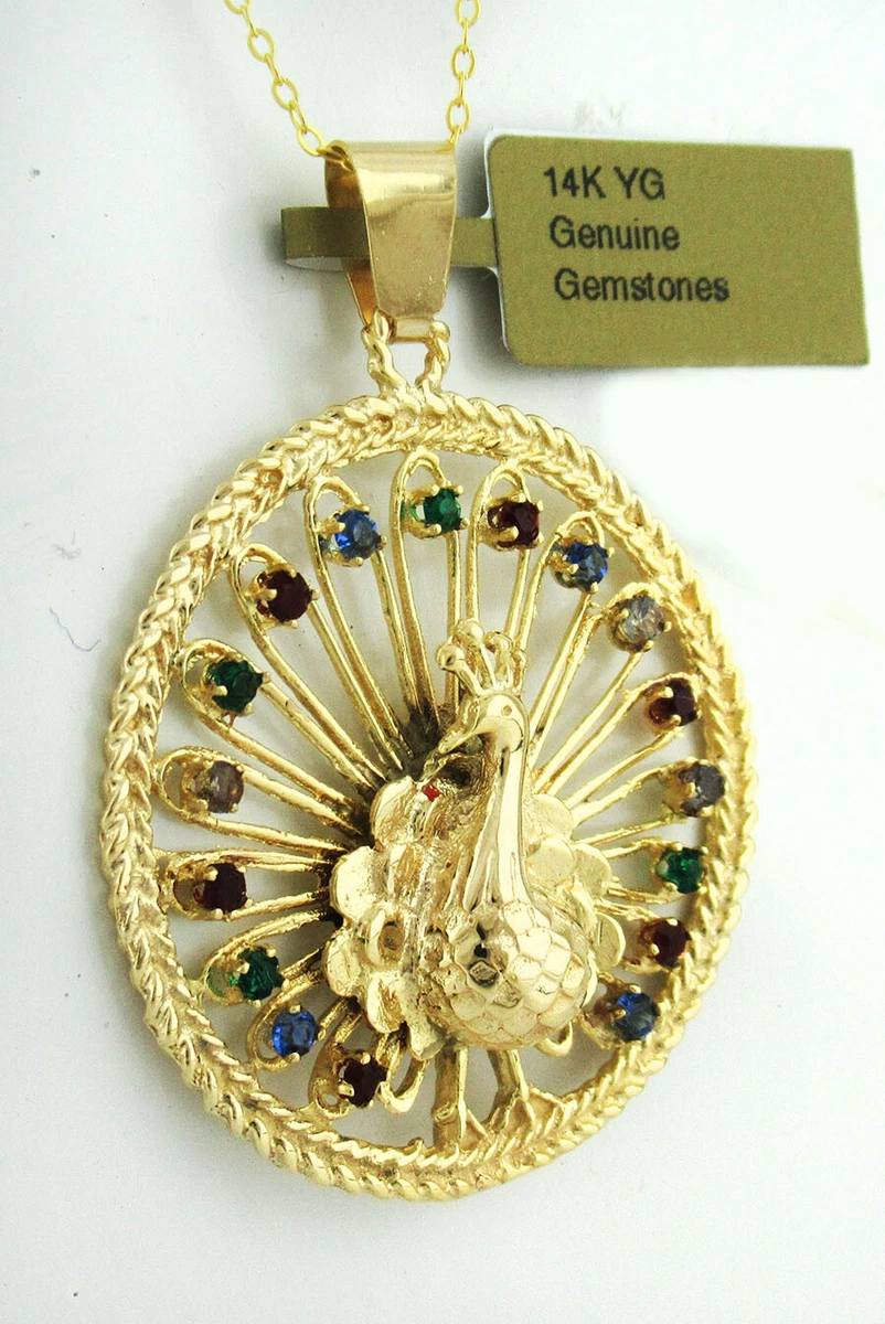 Peacock pendant deals necklace gold
