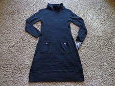 AB STUDIO NWT women's sz S black long sleeve turtle neck sweater dress w/pockets