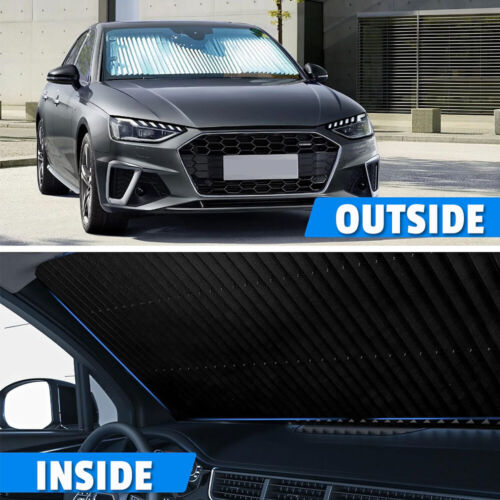 Car Retractable Windshield Sun Shade Curtain UV Visor Block Cover Heat Protector - Picture 7 of 9