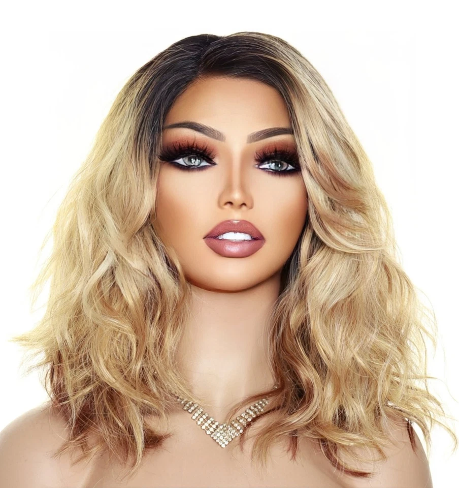 PELUCA SUELTA OLAS PLAYA | CALOR OK IMPRESIONANTE LONGITUD MEDIA RUBIA SOM7017 VENTA EN EE. UU. 1464 Foto 2 de 4