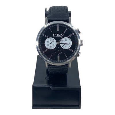 Chaps CHP5028 Analog Black Dial Watch Quartz Genuine Leather Strap