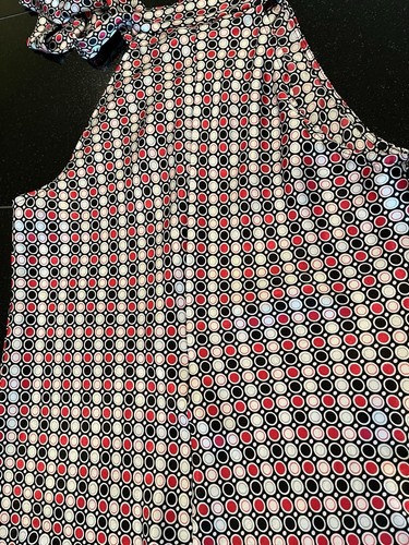 my michelle Tie At Neck Sleeveless Blouse/Blk-Red-white Polk Dot/SZ. Large - Picture 11 of 17