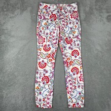 Pilcro and the Letterpress Skinny Jeans Womens 28 White Floral Paisley Mid Rise