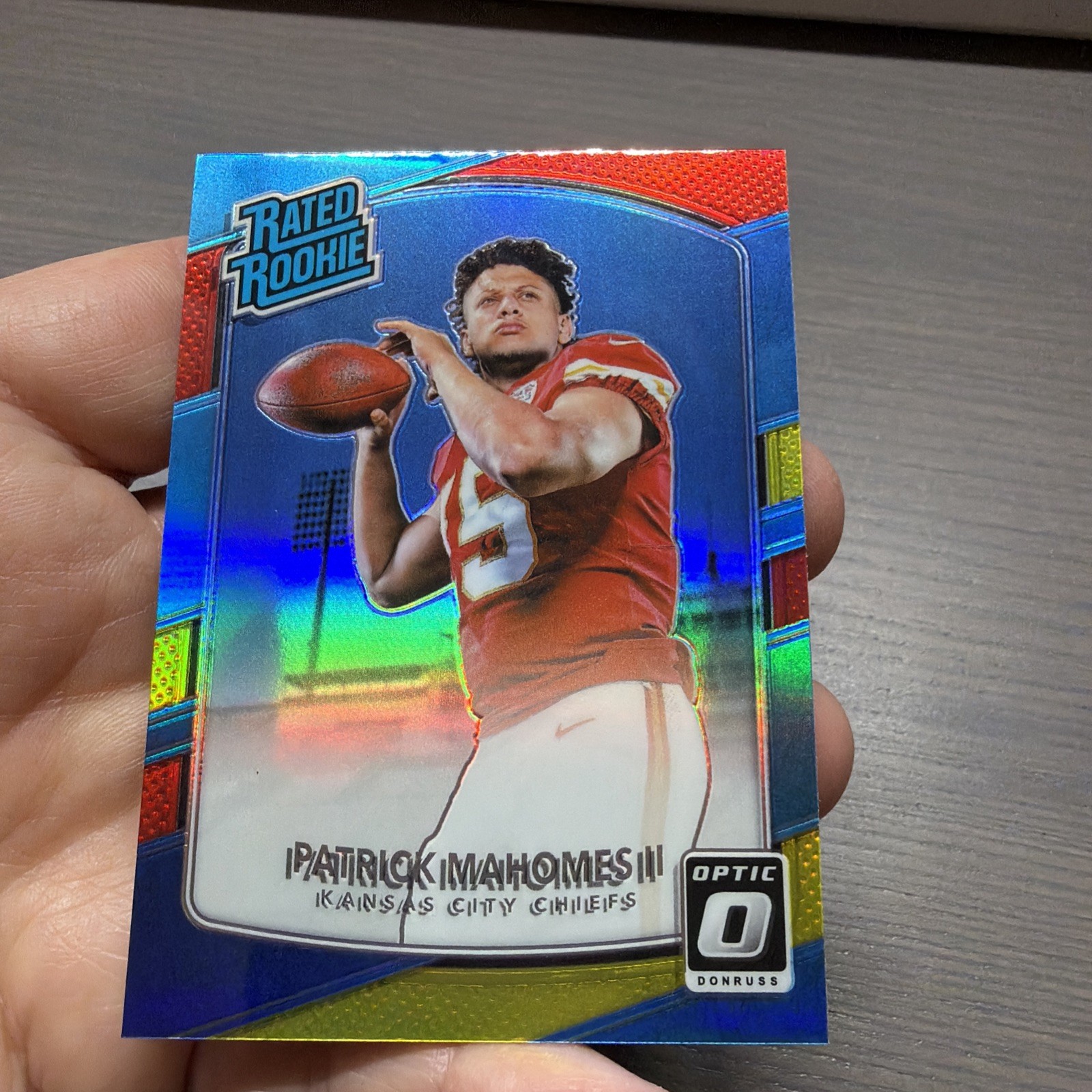 Patrick Mahomes II 2017 Donruss Optic Red Yellow Prizm Rated Rookie