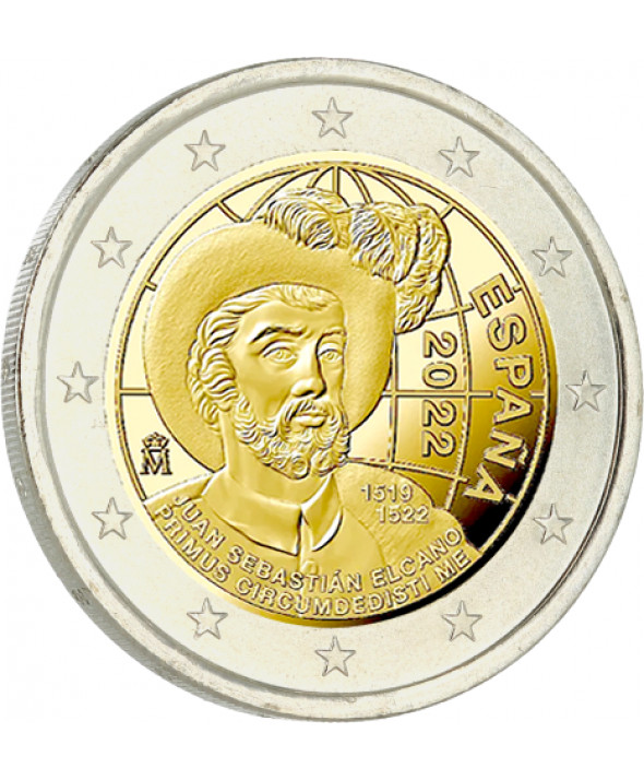 Pièce 2euros commémorative Espagne 2022 – Premier Tour du Monde