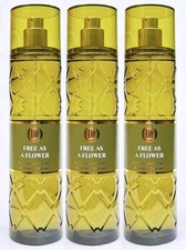 3 Piece Free As A Flower Fine Fragrance Mist Sprays Full Size Bath & Body Works 