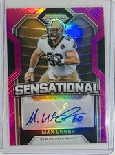2020 Panini Prizm #13 Max Unger Sensational Signatures Prizm Pink Saints