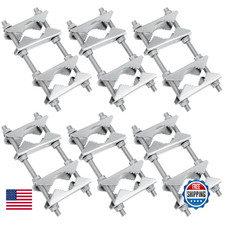 Double Antenna Mast Clamp - Heavy Duty Galvanized Iron Mount for Secure Pole-to-