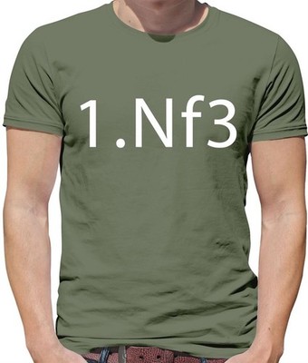 1. Nf3 Knight to F3 Chess Opening Move - Mens T-Shirt - Board knight Pieces