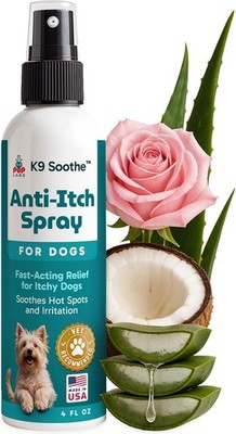 K9 Soothe Anti Itch Spray for Dogs with Aloe, Rose, & Coconut, Natural Hot Spot