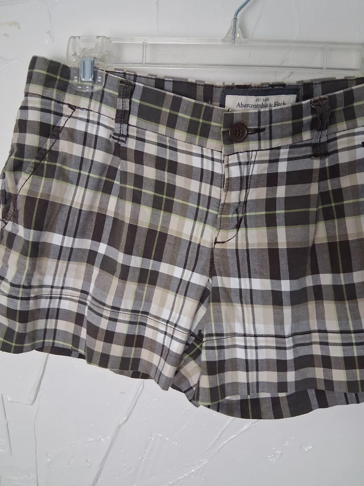 Pantalones Cortos Chinos Y2K Abercrombie & Fitch Talla 6 Preppy Patinador Retro Foto 3 de 4