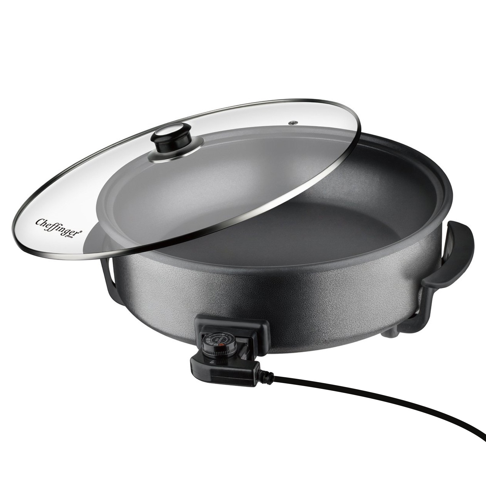 Poêle à pizza électrique 42cm 1500W avec thermostat noir