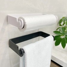Under Cabinet Kitchen Roll Paper Holder Self Adhesive Towel Rack Toilet