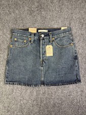 Women s Levi s Icon Skirt Blue Jean Denim New With Tags Size 26 Mid-Rise