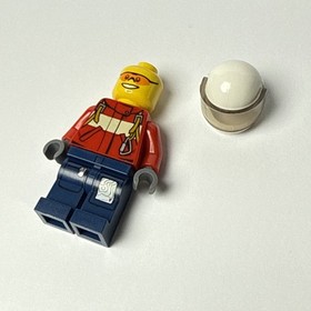 LEGO City Fire Minifig Retired - Male Pilot Loose 2011 CTY0278 Helmet Goggles