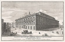 Roma Palazzo Spada Piazza Capo di Ferro Specchio incisione su rame 1699