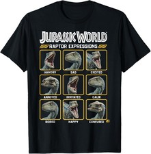 Jurassic World Two Blue Raptor Expressions Graphic Short Sleeve T-Shirt