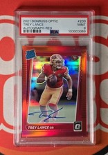 TREY LANCE 2021 OPTIC RED AUTOGRAPH RC #/75 PSA 9 AUTO COLOR MATCH