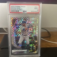 2020 Panini Prizm Tier III Power Plaid Prizm /75 Edwin Rios #241  RC - PSA 9
