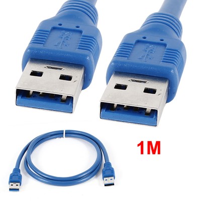 Computer Schnell USB 3.0 A Außen zu A Außen Rund Datenkabel Schnur Blei 1M Blau