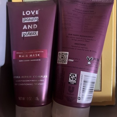 Love Beauty and Planet Hair Mask Deep Conditioning Treatment Vegan Collagen +2ct