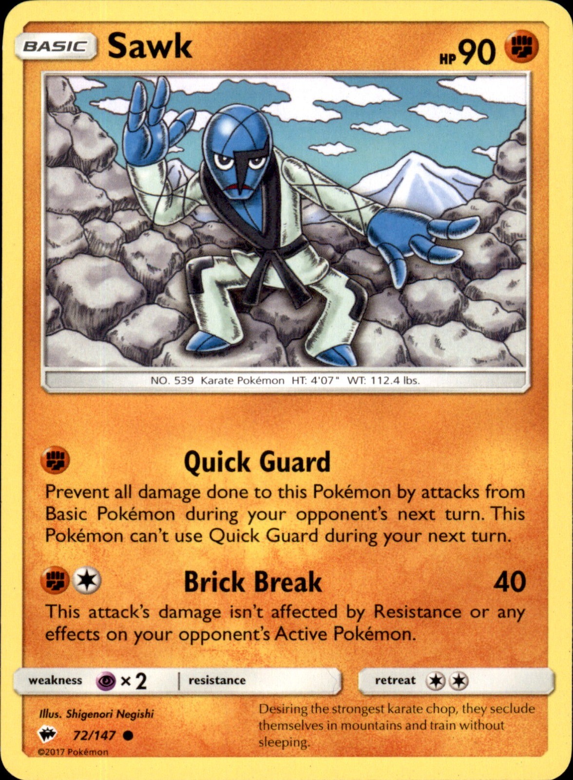 Sawk 72/147 - Pokemon SM - Burning Shadows - LP