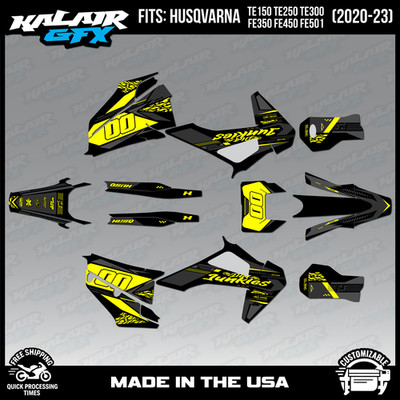 Graphics Kit for HUSQVARNA TE FE Models (2020-2023) Rugged - YELLOW-SHIFT