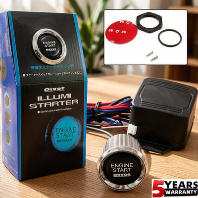 Universal Car Blue LED Ignition Engine Start Starter Button Switch On/Off 12V