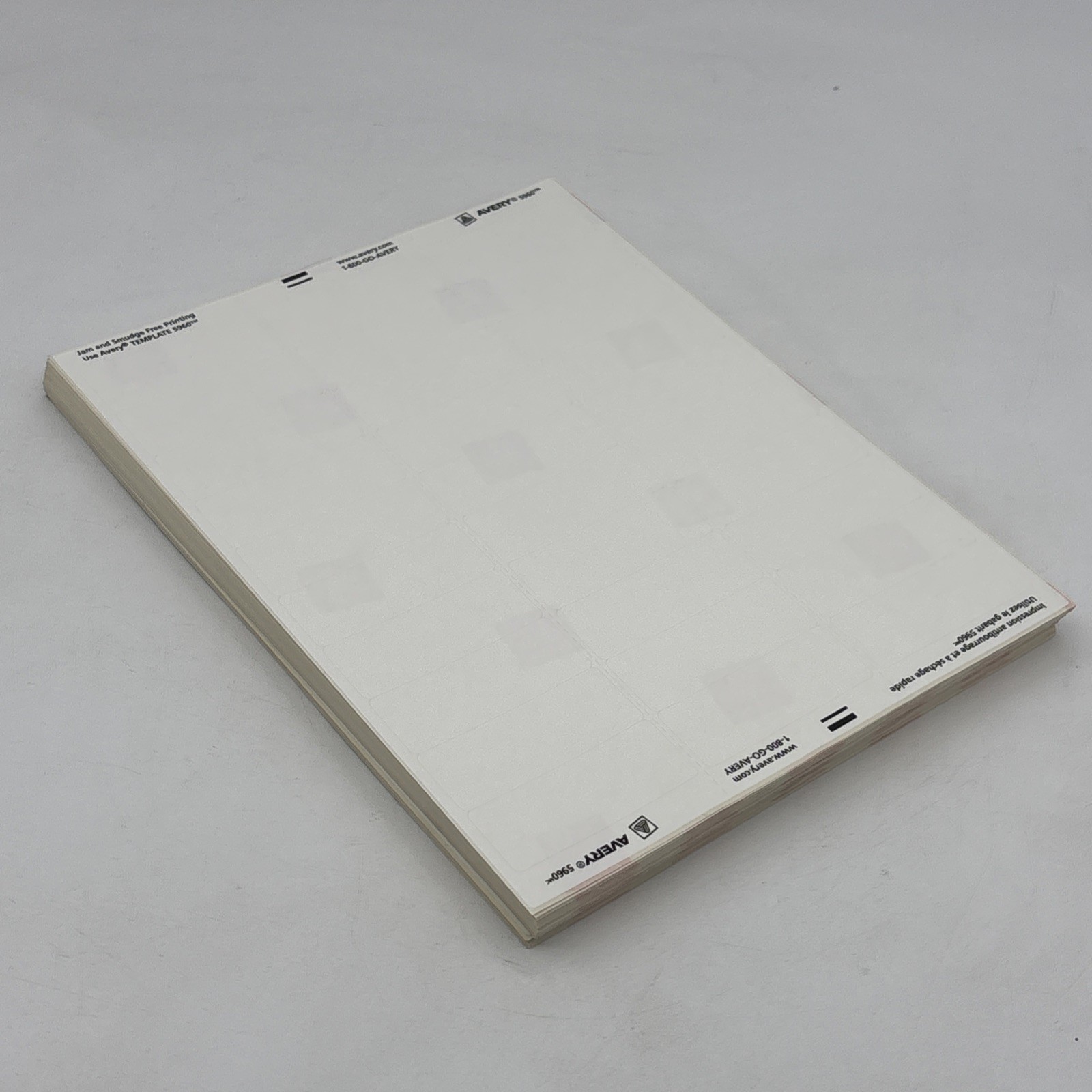 Avery Address Mailing Labels 5960 Laser 1 x 2 5/8 White 90 Sheets 2700 Labels