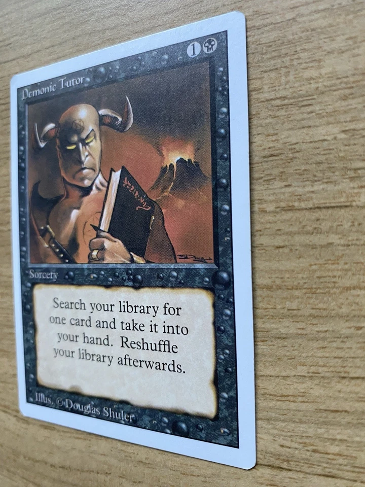 MTG: MAGIC THE GATHERING : REVISED 3ED  RARE  DEMONIC TUTOR   UNPLAYED MINT / NM - Image 3 of 4
