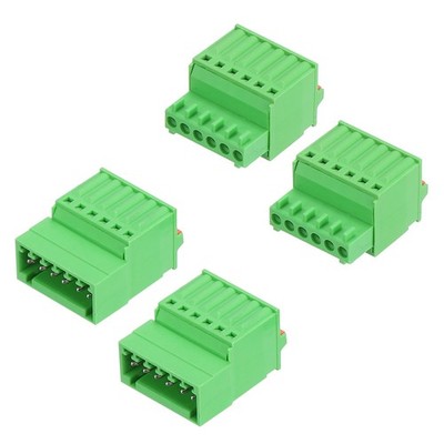 2set 2.5mm 0.1'' Spring PCB Terminal Block Connector 6 Pin for 28-20AWG Cable